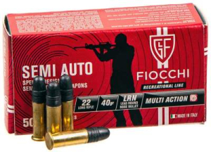 Патрон нарізний Fiocchi Semi Auto 22LR, LRN 40GR (2,59 г), 380 м/с - фото