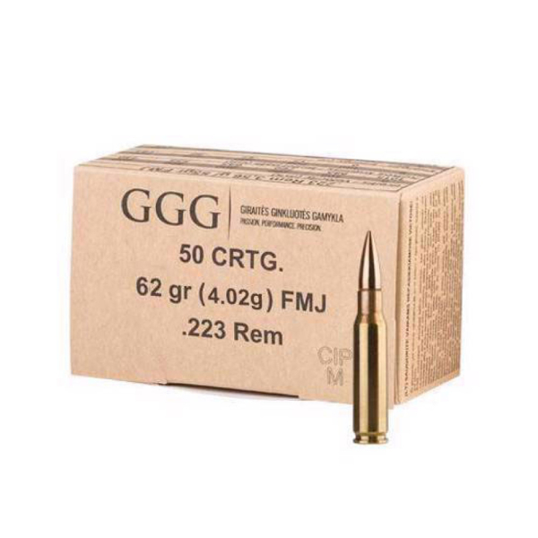 Патрон нарізний GGG k.223 Rem 62g (4,02r) FMG - фото