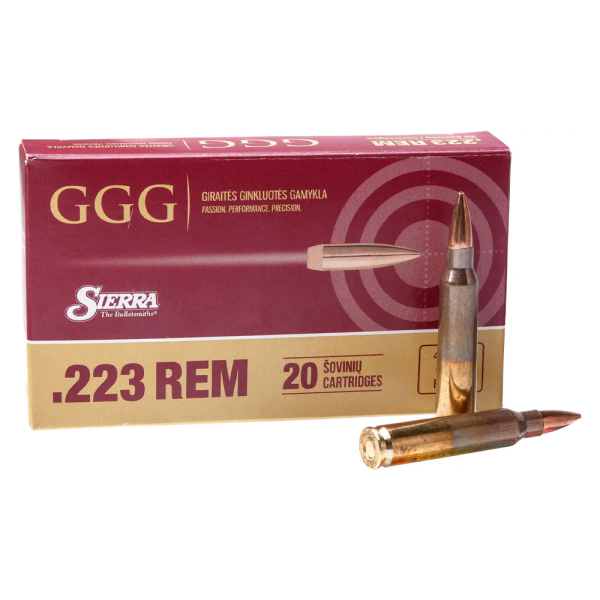 Патрон нарізний GGG k.223 Rem 69g SIERRA - фото