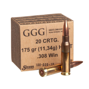 Патрон нарізний 308Win GGG 175g HPBT (11.3r)SIERA - фото