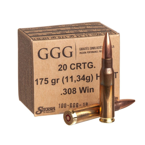 Патрон нарізний 308Win GGG 175g HPBT (11.3r)SIERA - фото