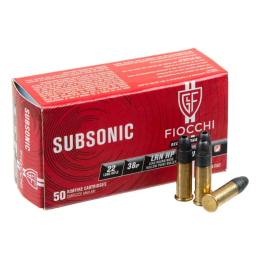 Патрон нарізний 22LR Fiocchi Subsonic LRN HP 38gr