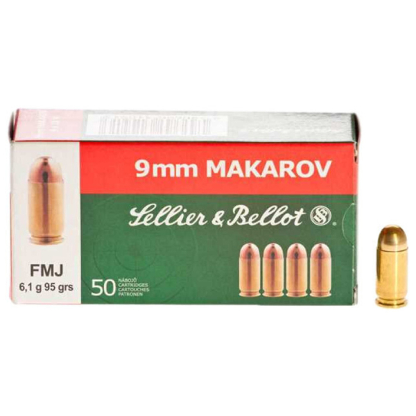Патрон нарізний Siller & Bellot FMJ 9мм (9x18) - фото